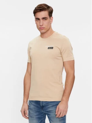 Calvin Klein Jeans T-Shirt Stacked Box Tee J30J324647 Beżowy Slim Fit