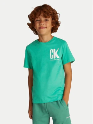 Calvin Klein Jeans T-Shirt Surf Graphic IB0IB02447 Zielony Regular Fit