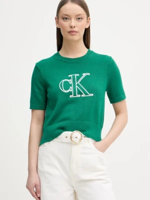 Calvin Klein Jeans T-shirt swetrowy damski bawełniany