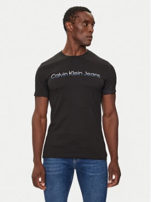 Calvin Klein Jeans T-Shirt Two Tone Institutional J30J325676 Czarny Regular Fit