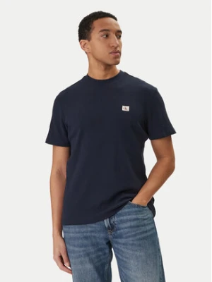 Calvin Klein Jeans T-Shirt Waffle Badge LV04RD008G Granatowy Regular Fit