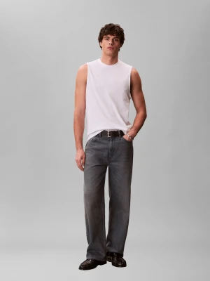 Calvin Klein Jeans Tank top męski Mężczyźni Bawełna biały jednolity,