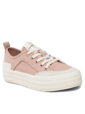 Calvin Klein Jeans Tenisówki Vulc Flatform Bold Irreg Lines YW0YW00903 Różowy