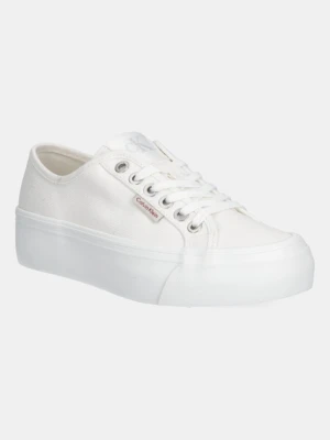 Calvin Klein Jeans tenisówki VULC FLATFORM CTN LOGO TAG kolor biały YW0YW01838