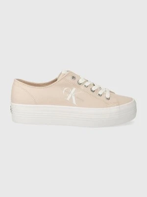 Calvin Klein Jeans tenisówki VULC FLATFORM ESSENTIAL MONO damskie kolor różowy YW0YW01030