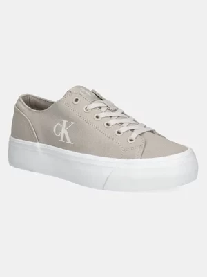 Calvin Klein Jeans tenisówki VULC FLATFORM LOW CV MG damskie kolor beżowy YW0YW01763