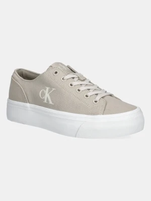 Calvin Klein Jeans tenisówki VULC FLATFORM LOW CV MG damskie kolor szary YW0YW01763