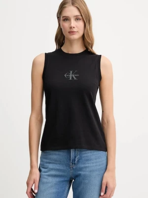 Calvin Klein Jeans top bawełniany kolor czarny LV047C852G