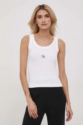 Calvin Klein Jeans top damski kolor biały