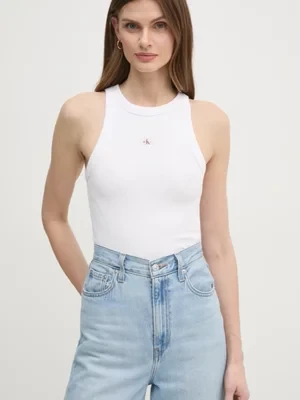 Calvin Klein Jeans top damski kolor biały J20J225302