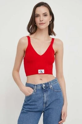 Calvin Klein Jeans top damski kolor czerwony