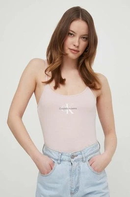Calvin Klein Jeans top damski kolor różowy