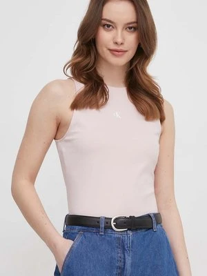 Calvin Klein Jeans top damski kolor różowy