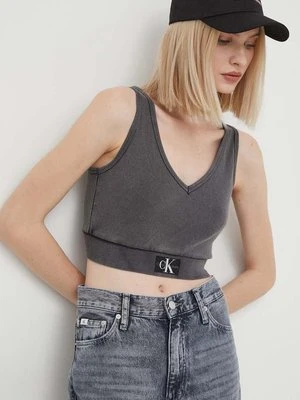 Calvin Klein Jeans top damski kolor szary