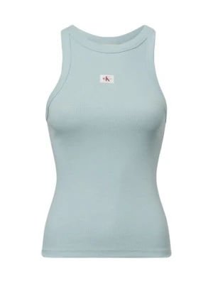 Calvin Klein Jeans Top damski - Yaa Kobiety Bawełna niebieski jednolity,