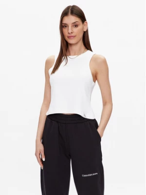 Calvin Klein Jeans Top J20J221055 Biały Regular Fit