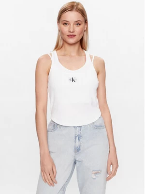 Calvin Klein Jeans Top J20J221430 Biały Regular Fit