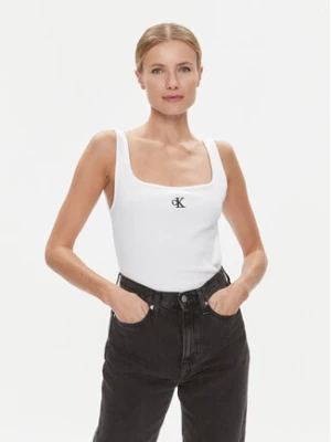 Calvin Klein Jeans Top J20J223192 Biały Relaxed Fit