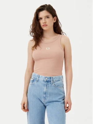 Calvin Klein Jeans Top J20J224762 Beżowy Slim Fit