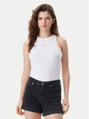 Calvin Klein Jeans Top J20J225302 Biały Slim Fit