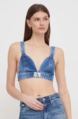 Calvin Klein Jeans top jeansowy kolor niebieski