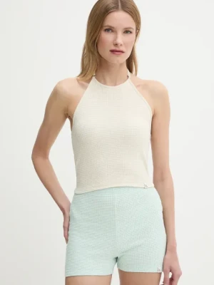 Calvin Klein Jeans top kolor beżowy odkryte plecy J20J225300