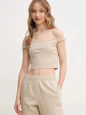Calvin Klein Jeans top kolor brązowy J20J225542