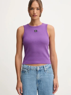 Calvin Klein Jeans top kolor fioletowy LV047C201G