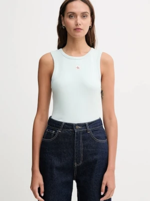 Calvin Klein Jeans top kolor zielony LV047C201G