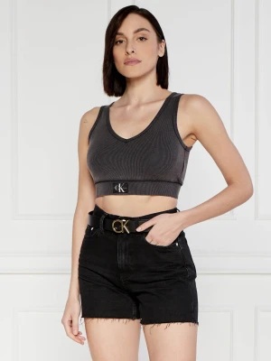 Calvin Klein Jeans Top LABEL WASHED | Cropped Fit