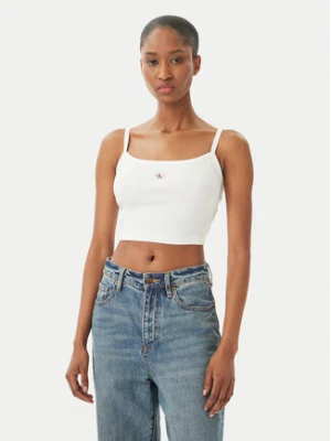 Calvin Klein Jeans Top LV047F221G Biały Slim Fit