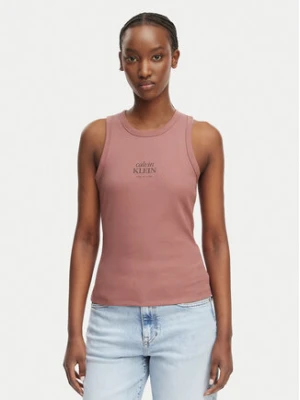 Calvin Klein Jeans Top LV047F239G Brązowy jasny Slim Fit