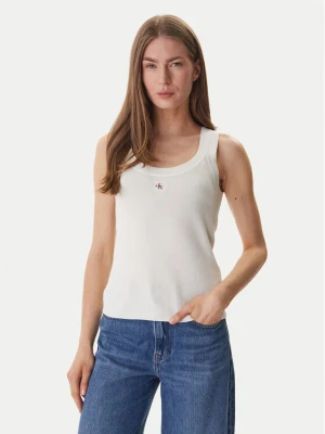 Calvin Klein Jeans Top LV047F355G Beżowy Slim Fit