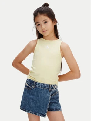 Calvin Klein Jeans Top LVCKSJB10G Żółty Slim Fit