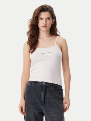 Calvin Klein Jeans Top Monologo J20J223105 Różowy Slim Fit