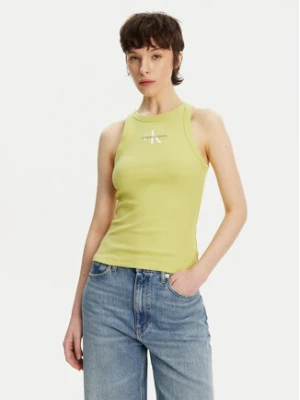 Calvin Klein Jeans Top Monologo J20J225301 Żółty Slim Fit