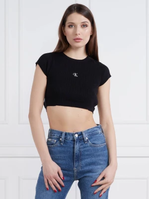 Calvin Klein Jeans Top OPEN BACK TIED | Slim Fit czarny