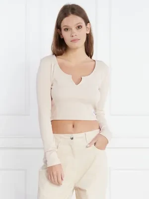 Calvin Klein Jeans Top SPLIT COLLAR RIB | Regular Fit