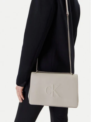 Calvin Klein Jeans Torebka Sculpted Ew Flap25 Shoulder Bag LV04K3035G Biały