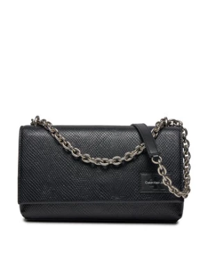 Calvin Klein Jeans Torebka Sculpted Flap W/Chain25 Snake K60K611521 Czarny