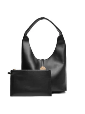 Calvin Klein Jeans Torebka Stone Lock Slouchy Small Shoulde LV04K3176G Czarny