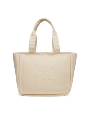 Calvin Klein Jeans Torebka Summer Canvas Tote LV04K3098G Beżowy