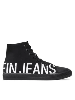 Calvin Klein Jeans Trampki Vulcanized Mid Sneaker Logo YM0YM00276 Czarny