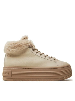 Calvin Klein Jeans Trzewiki Bold Platf Low Laceup Mg YW0YW01590 Beżowy