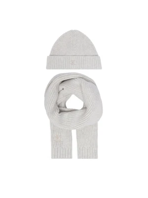 Calvin Klein Jeans Zestaw szalik i czapka Knitted Scarf Beanie Giftbox LVCKFJP00N Szary jasny