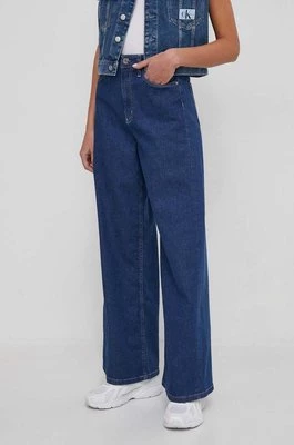 Calvin Klein jeansy damskie kolor niebieski