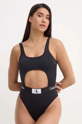 Calvin Klein jednoczęściowy strój kąpielowy kolor czarny lekko usztywniona miseczka KW0KW02357