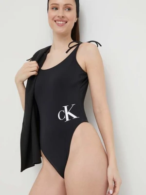 Calvin Klein jednoczęściowy strój kąpielowy kolor czarny miękka miseczka