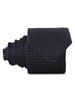 Calvin Klein Jedwabny krawat męski Mężczyźni niebieski wypukły wzór tkaniny,