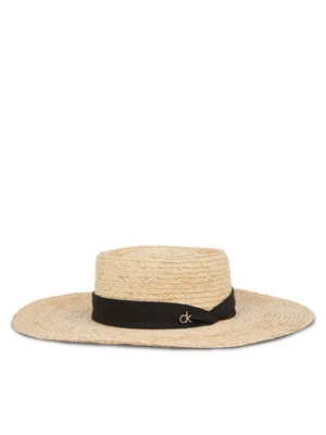 Calvin Klein Kapelusz Ck Metal Linen Band Straw Hat K60K612915 Beżowy